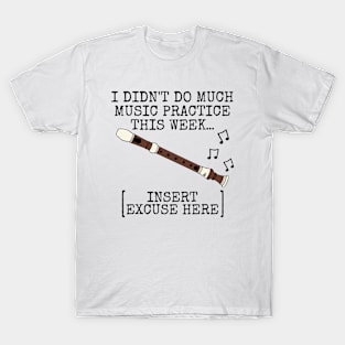 I Didn't Do Much Music Practice, Recorder Player T-Shirt